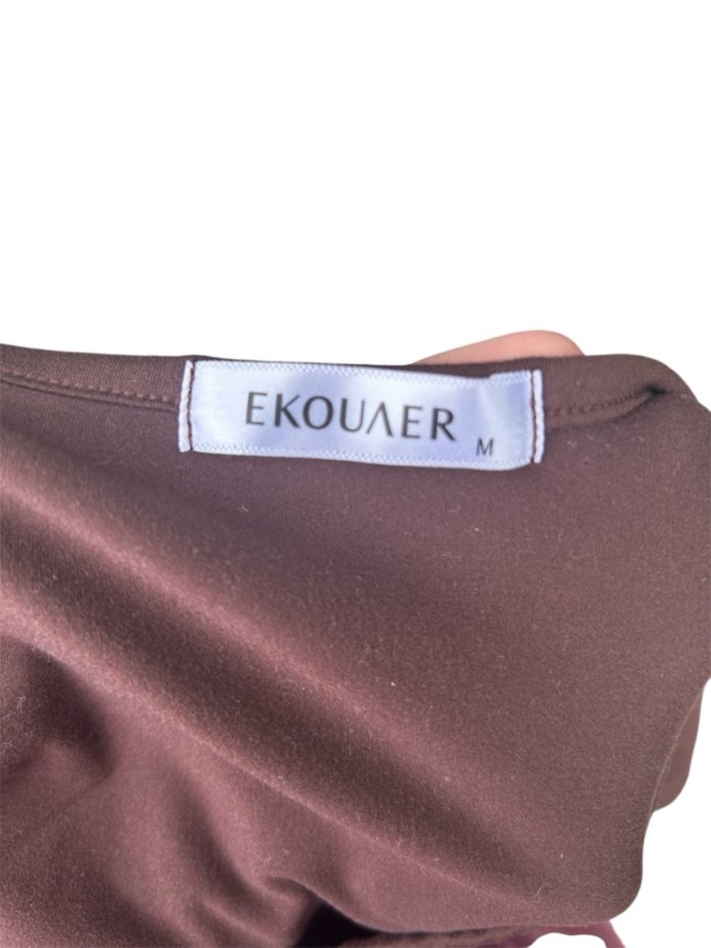 Set of 3 Ekouaer Ruched Long‑Sleeve Tops • Size M • Black/White/Brown - Picture 10 of 14